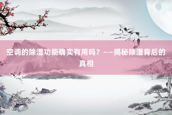 空调的除湿功能确实有用吗？——揭秘除湿背后的真相